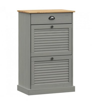 vidaXL Shoe Cabinet VIGO 60x35x96 cm Grey Solid Wood Pine