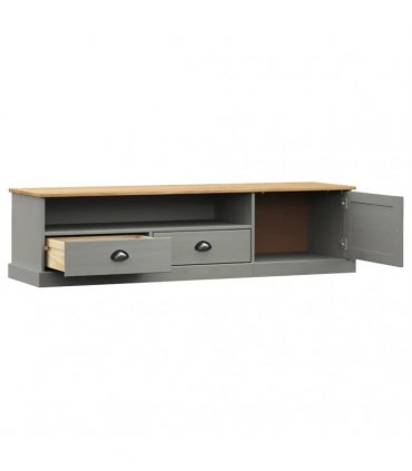vidaXL TV Cabinet VIGO Grey 156x40x40 cm Solid Wood Pine