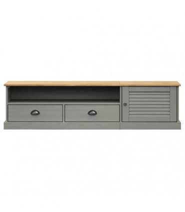 vidaXL TV Cabinet VIGO Grey 156x40x40 cm Solid Wood Pine