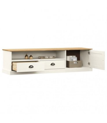 vidaXL TV Cabinet VIGO White 156x40x40 cm Solid Wood Pine