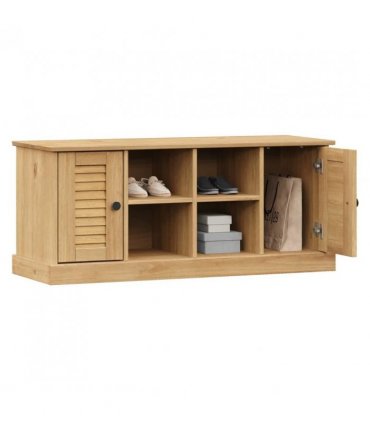 vidaXL Shoe Bench VIGO 106x35x45 cm Solid Wood Pine — Colour: brown