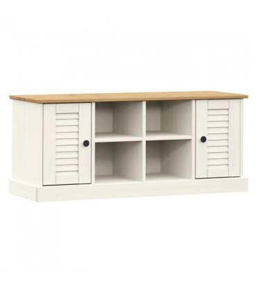 vidaXL Shoe Bench VIGO White 106x35x45 cm Solid Wood Pine