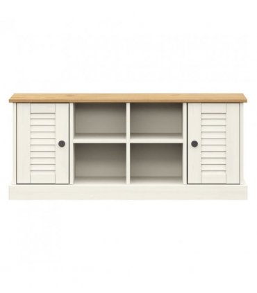 vidaXL Shoe Bench VIGO White 106x35x45 cm Solid Wood Pine