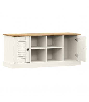 vidaXL Shoe Bench VIGO White 106x35x45 cm Solid Wood Pine