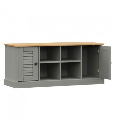 vidaXL Shoe Bench VIGO Grey 106x35x45 cm Solid Wood Pine