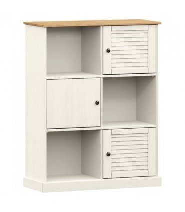 vidaXL Bookcase VIGO White 90x35x114.5 cm Solid Wood Pine