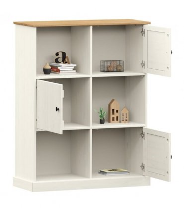 vidaXL Bookcase VIGO White 90x35x114.5 cm Solid Wood Pine