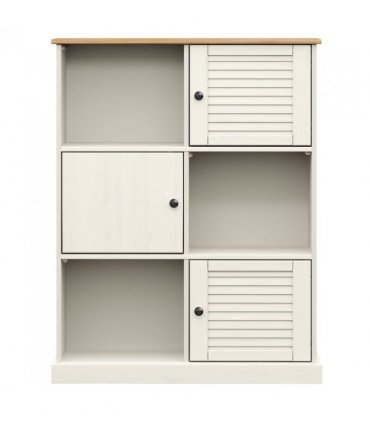 vidaXL Bookcase VIGO White 90x35x114.5 cm Solid Wood Pine