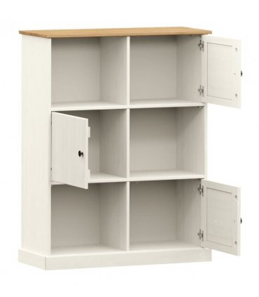 vidaXL Bookcase VIGO White 90x35x114.5 cm Solid Wood Pine