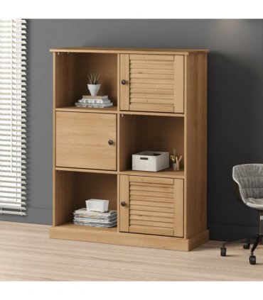vidaXL Bookcase VIGO 90x35x114.5 cm Solid Wood Pine — Colour: brown