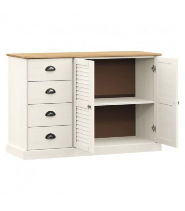 vidaXL Sideboard with Drawers VIGO 113x40x75 cm White Solid Wood Pine
