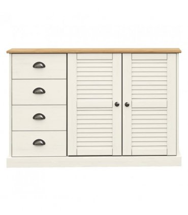 vidaXL Sideboard with Drawers VIGO 113x40x75 cm White Solid Wood Pine