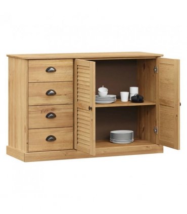 vidaXL Sideboard with Drawers VIGO 113x40x75 cm Solid Wood Pine — Colour: brown