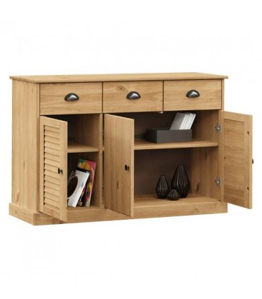 vidaXL Sideboard with Drawers VIGO 113x40x75 cm Solid Wood Pine — Colour: brown — V0671963200