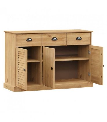 vidaXL Sideboard with Drawers VIGO 113x40x75 cm Solid Wood Pine — Colour: brown — V0671963200