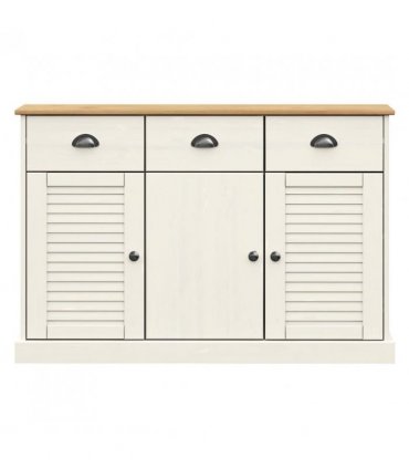 vidaXL Sideboard with Drawers VIGO 113x40x75 cm White Solid Wood Pine — V0671963201
