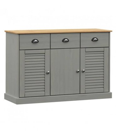 vidaXL Sideboard with Drawers VIGO 113x40x75 cm Grey Solid Wood Pine