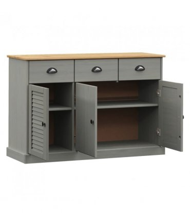 vidaXL Sideboard with Drawers VIGO 113x40x75 cm Grey Solid Wood Pine