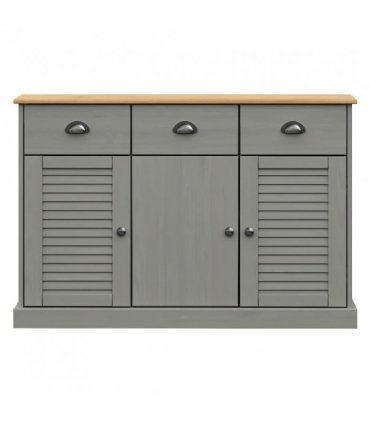 vidaXL Sideboard with Drawers VIGO 113x40x75 cm Grey Solid Wood Pine
