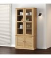 vidaXL Glass Display Cabinet VIGO 85x35x170 cm Solid Wood Pine — Colour: brown