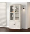 vidaXL Glass Display Cabinet VIGO White 85x35x170 cm Solid Wood Pine