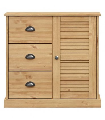 vidaXL Sideboard with Drawers VIGO 78x40x75 cm Solid Wood Pine — Colour: brown