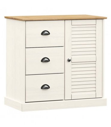 vidaXL Sideboard with Drawers VIGO 78x40x75 cm White Solid Wood Pine