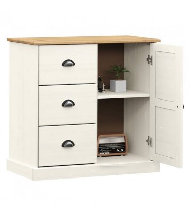vidaXL Sideboard with Drawers VIGO 78x40x75 cm White Solid Wood Pine