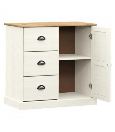 vidaXL Sideboard with Drawers VIGO 78x40x75 cm White Solid Wood Pine