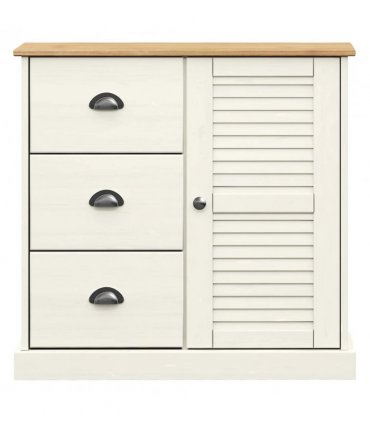 vidaXL Sideboard with Drawers VIGO 78x40x75 cm White Solid Wood Pine