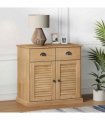 vidaXL Sideboard | Honey | Solid pine wood, engineered wood, metal | Compact — Colour: brown
