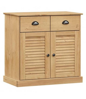 vidaXL Sideboard | Honey | Solid pine wood, engineered wood, metal | Compact — Colour: brown
