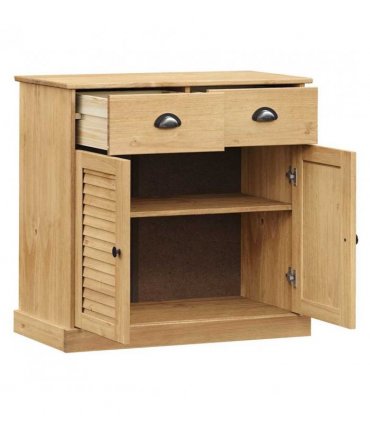 vidaXL Sideboard | Honey | Solid pine wood, engineered wood, metal | Compact — Colour: brown