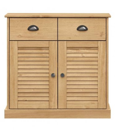 vidaXL Sideboard | Honey | Solid pine wood, engineered wood, metal | Compact — Colour: brown
