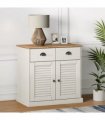 vidaXL Sideboard | White | Solid Pine Wood | Compact | Sideboard | Rectangular