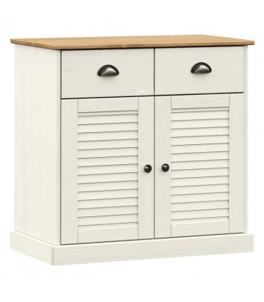 vidaXL Sideboard | White | Solid Pine Wood | Compact | Sideboard | Rectangular
