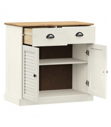 vidaXL Sideboard | White | Solid Pine Wood | Compact | Sideboard | Rectangular