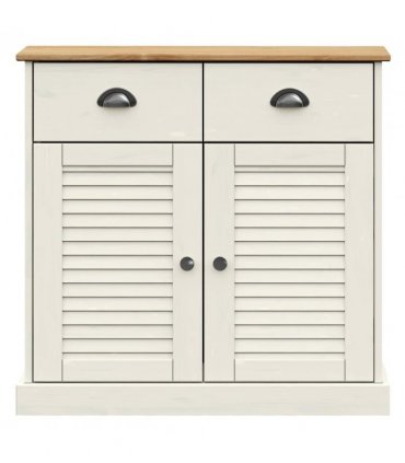 vidaXL Sideboard | White | Solid Pine Wood | Compact | Sideboard | Rectangular
