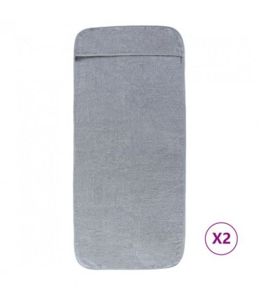 vidaXL Beach Towels 2 pcs Grey 75x200 cm Fabric 400 GSM — Size: 75 x 200 cm