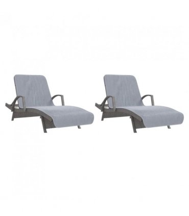 vidaXL Beach Towels 2 pcs Grey 75x200 cm Fabric 400 GSM — Size: 75 x 200 cm