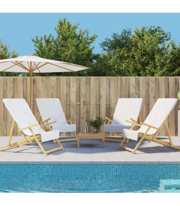 vidaXL Beach Towels 4 pcs White 60x135 cm Fabric 400 GSM — Size: 60 x 135 cm