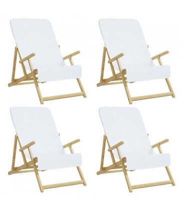 vidaXL Beach Towels 4 pcs White 60x135 cm Fabric 400 GSM — Size: 60 x 135 cm