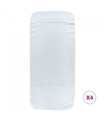 vidaXL Beach Towels 4 pcs White 60x135 cm Fabric 400 GSM — Size: 60 x 135 cm