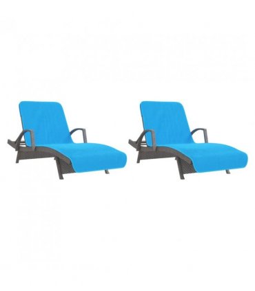 vidaXL Beach Towels 2 pcs Turquoise 75x200 cm Fabric 400 GSM — Size: 75 x 200 cm