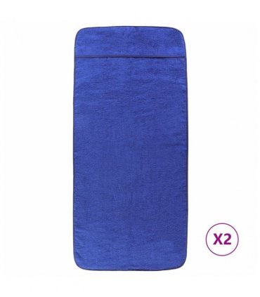 vidaXL Beach Towels 2 pcs Royal Blue 75x200 cm Fabric 400 GSM — Size: 75 x 200 cm