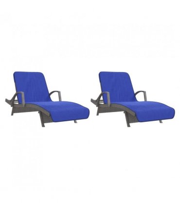 vidaXL Beach Towels 2 pcs Royal Blue 75x200 cm Fabric 400 GSM — Size: 75 x 200 cm