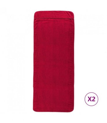 vidaXL Beach Towels 2 pcs Burgundy 75x200 cm Fabric 400 GSM — Colour: red, Size: 75 x 200 cm