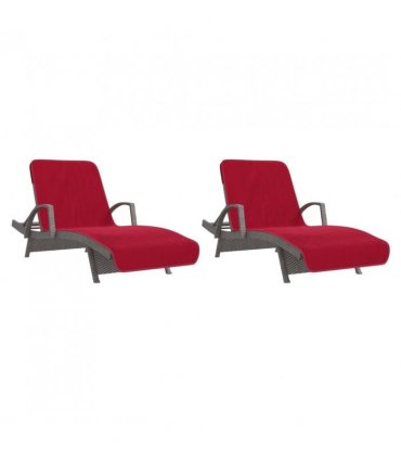 vidaXL Beach Towels 2 pcs Burgundy 75x200 cm Fabric 400 GSM — Colour: red, Size: 75 x 200 cm