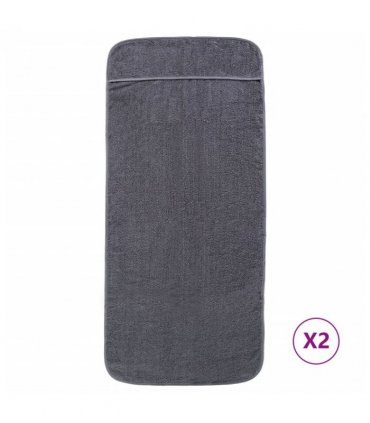 vidaXL Beach Towels 2 pcs Anthracite 75x200 cm Fabric 400 GSM — Size: 75 x 200 cm