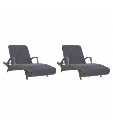 vidaXL Beach Towels 2 pcs Anthracite 75x200 cm Fabric 400 GSM — Size: 75 x 200 cm